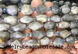 NGBS250 15 inches 8*12mm - 12*16mm faceted nuggets labradorite beads