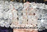 NGBS275 15 inches 10*14mm - 12*16mm faceted nuggets white crystal gemstone beads wholesale