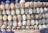 NGBS276 15 inches 10*14mm - 12*16mm faceted nuggets sunstone gemstone beads wholesale