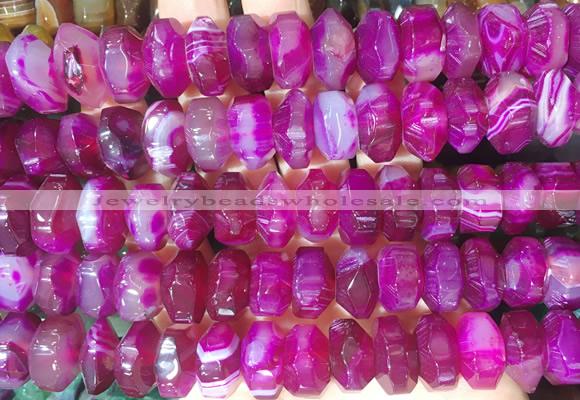 NGBS291 15 inches 8*14mm - 10*16mm faceted nuggets agate beads wholesale