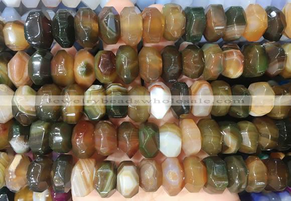 NGBS294 15 inches 8*14mm - 10*16mm faceted nuggets agate beads wholesale