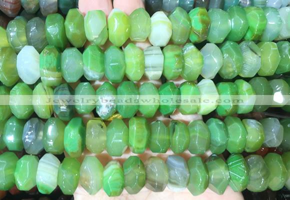 NGBS304 15 inches 8*14mm - 10*16mm faceted nuggets agate beads wholesale