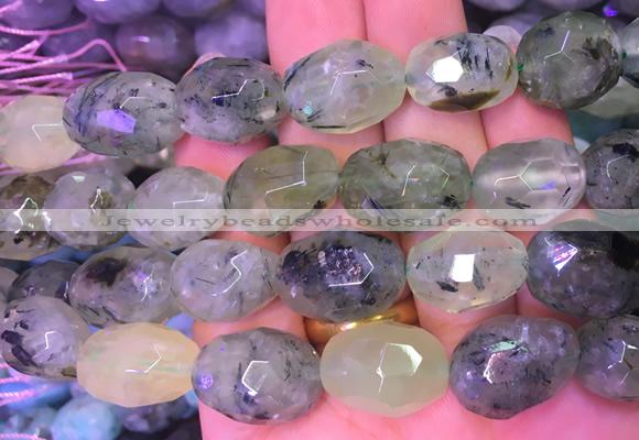 NGBS31 15 inches 12*16 - 13*18mm faceted nuggets prehnite beads