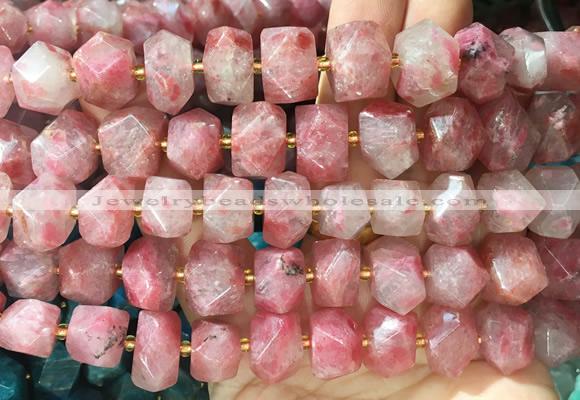NGBS315 15 inches 10*14mm - 12*16mm nuggets pink rhodonite beads wholesale