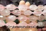 NGBS362 15 inches 13*18mm - 15*20mm faceted nuggets rose quartz beads wholesale