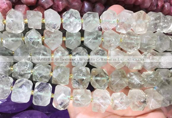 NGBS369 15 inches 13*18mm - 15*20mm faceted nuggets green crystal beads wholesale
