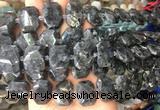 NGBS78 15 inches 13*18mm - 15*20mm faceted freeform black labradorite beads