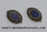 NGC1160 25*35mm oval lapis lazuli gemstone connectors wholesale