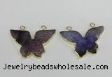 NGC407 30*40mm butterfly agate gemstone connectors wholesale
