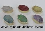 NGC476 20*30mm oval druzy agate gemstone connectors wholesale