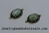 NGC5133 16*20mm oval amazonite gemstone gemstone connectors