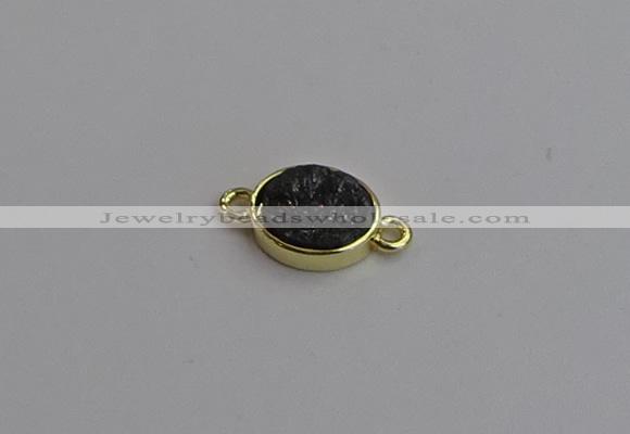 NGC5846 11*13mm oval plated druzy agate connectors wholesale