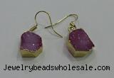 NGE323 10*14mm - 12*16mm freeform druzy agate gemstone earrings