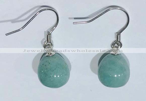 NGE427 10*10mm teardrop amazonite earrings wholesale
