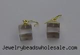 NGE5080 10*15mm cube white crystal gemstone earrings wholesale