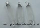 NGP1358 10*45mm - 15*75mm carved white crystal pendants