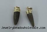 NGP1453 6*20mm - 9*30mm bullet agate gemstone pendants wholesale
