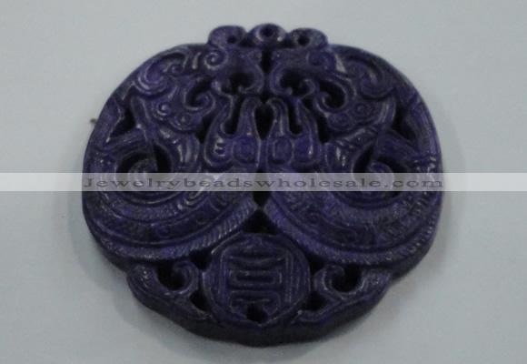 NGP1633 68*68mm Carved dyed natural hetian jade pendants wholesale