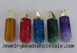 NGP1739 17*60mm faceted nuggets agate gemstone pendants wholesale