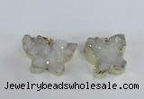 NGP1854 15*20mm - 18*25mm butterfly druzy agate gemstone pendants