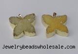 NGP2116 22*30mm - 25*30mm butterfly druzy agate gemstone pendants