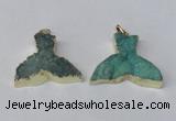 NGP2238 35*45mm - 40*55mm fishtail druzy agate gemstone pendants