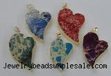 NGP2611 40*50mm - 50*70mm heart sea sediment jasper pendants