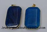 NGP3284 35*60mm octagonal agate gemstone pendants wholesale