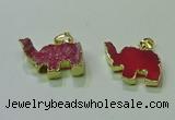 NGP3699 18*30mm - 22*35mm elephant druzy agate gemstone pendants