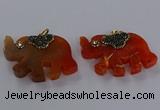 NGP3871 30*45mm - 35*50mm elephant agate gemstone pendants