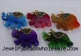 NGP3878 30*45mm - 35*50mm elephant agate gemstone pendants