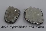 NGP4323 25*35mm - 30*40mm freeform white crystal pendants