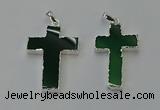 NGP6161 25*40mm - 30*40mm cross agate gemstone pendants