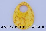 NGP623 5pcs 45*62mm flat teardrop yellow agate gemstone pendants