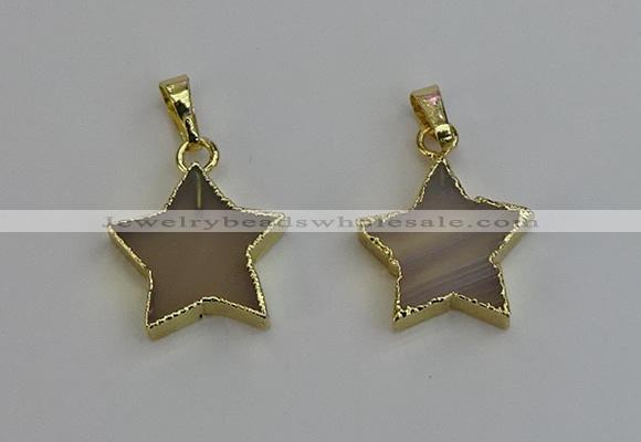 NGP6266 20mm star agate gemstone pendants wholesale