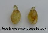 NGP6299 18*30mm - 22*35mm faceted nuggets citrine pendants