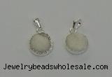 NGP6508 15mm - 16mm coin druzy agate pendants wholesale