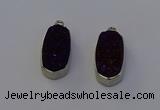 NGP6901 10*22mm - 12*25mm freeform plated druzy quartz pendants