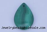 NGP701 22*30mm flat teardrop natural malachite gemstone pendant
