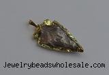 NGP7408 22*30mm - 25*40mm arrowhead plated obsidian pendants