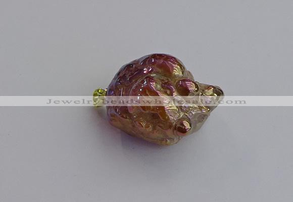 NGP7418 25*35mm - 35*40mm nuggets plated agate pendants