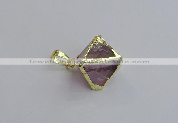 NGP7554 20*22mm amethyst gemstone pendants wholesale