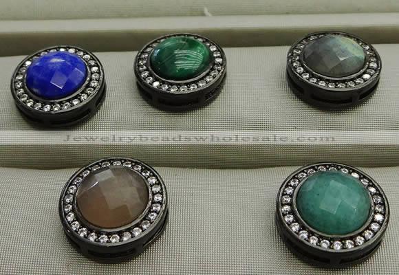 NGP7585 16mm coin mixed gemstone pendants wholesale