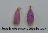 NGP8503 15*33mm - 17*40mm flat teardrop druzy agate pendants