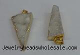NGP8593 13*40mm - 20*35mm triangle druzy agate pendants wholesale