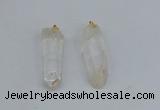 NGP8898 12*40mm - 14*42mm sticks white crystal pendants wholesale