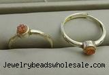 NGR1039 4mm coin plated druzy agate rings wholesale