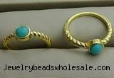 NGR1050 4mm coin synthetic turquoise rings wholesale