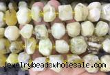 OPBS21 15 inches 12*16mm - 13*18mm faceted nuggets yellow opal beads