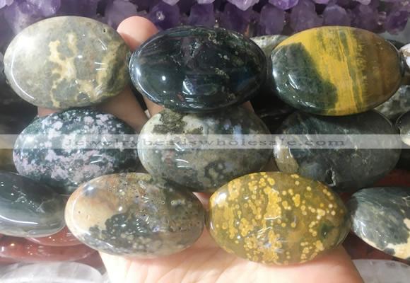 OVBS32 15 inches 30*45mm oval ocean jasper gemstone beads wholesale